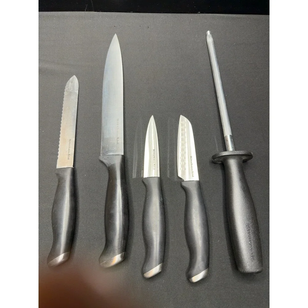 KitchenAid 12 Pc Knife Block Set Chef Utility Steak Knives Scissors Sharpener